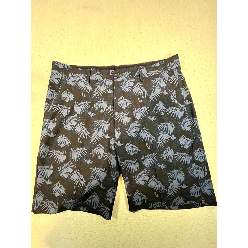 Greg Norman‎ Golf Shorts Mens 34 Blue Floral Classic Fit Mid Rise Performance